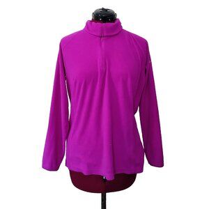 Columbia Women’s 1/4 Zip Pullover Top Size Large Long Sleeve Mock Neck Logo